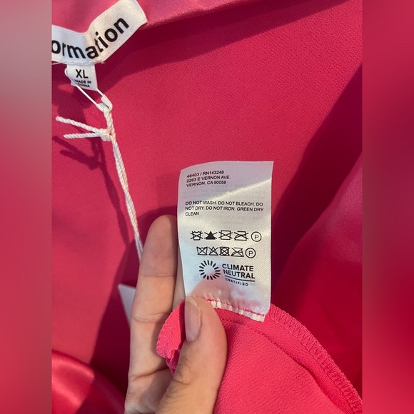 Reformation Nevaeh Satin Strapless Gown Flambé Pink Size XL NWT - Picture 8 of 10